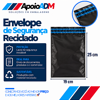 Envelope de Segurança Reciclado – 19×25 cm