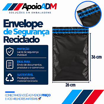 Envelope de Segurança Reciclado – 26×36 cm