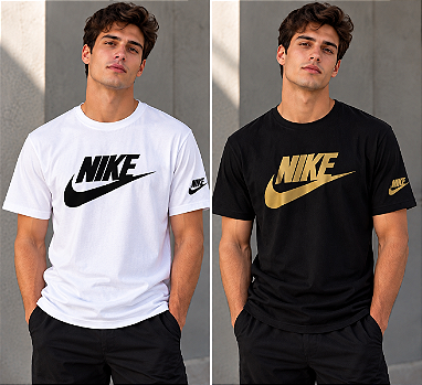 Camiseta Básica de Algodão Fio 30.1- Estampa NIKE