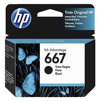 Cartucho de Tinta HP 667 Preto 3YM79L 3YM79AL 3YM79AB | Deskjet Ink Advantage 2776 | Original