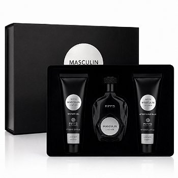 Kit Masculin Leather Perfume e Cuidados para Homem