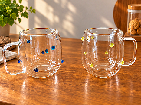 Caneca Bloom 500ml Borossilicato Parede Dupla