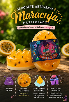 Sabonete Massageador de Maracuja 🍉(Aprox. 120g)
