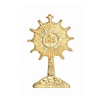 12 Boton Broche Ostensorio JHS Dourado 2cm