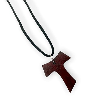 Cordão Tau Franciscano Pescoço Madeira