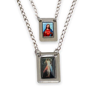 Escapulario Aço Inox Jesus Misericordioso S Coração de Jesus