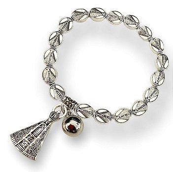 Pulseira Medalha de Nossa Senhora Aparecida Prateada