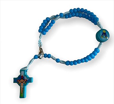 Terço Pulso Nossa Senhora Aparecida Azul 22cm