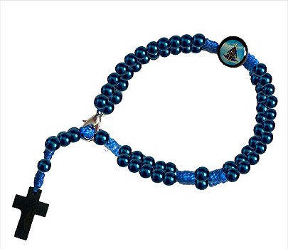 Terço Pulso Perola Nossa Senhora Aparecida Cruz 23cm