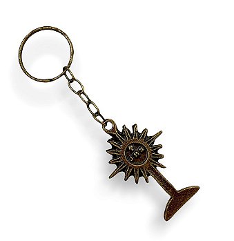 12 Chaveiros Eucaristia Ostensorio JHS Metal Zamak