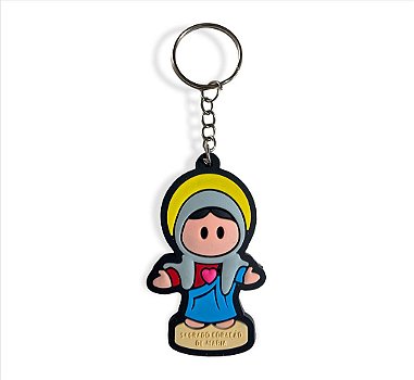 10 Chaveiros Emborrachado Imaculado Coração de Maria