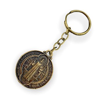 12 Chaveiros Medalha de São Bento Metal Zamak