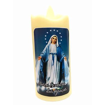 Vela Led Eletronica Nossa Senhora das Graças + Pilha AA