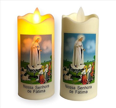 Vela Led Eletronica Nossa Senhora de Fatima + Pilha AA