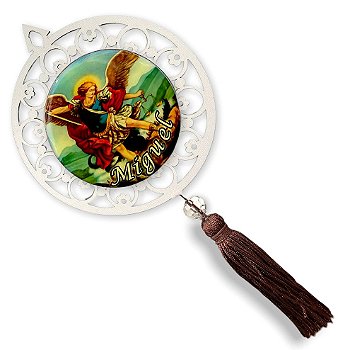 Adorno de Porta São Miguel Arcanjo Mandala Madeira 26cm