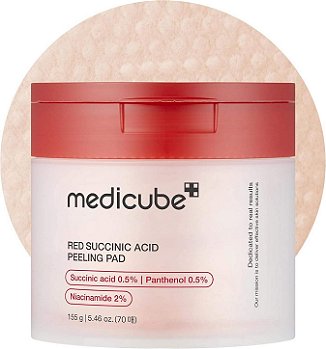 Tônico Facial Coreano Medicube Red Succinic Acid Panthenol Pads – 70 Pads