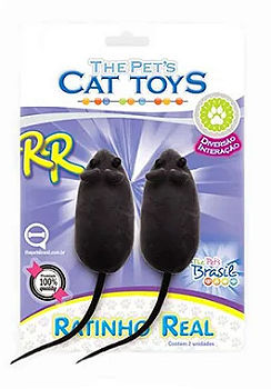 Kit C/2 Ratinhos Reais com Apito para Gatos