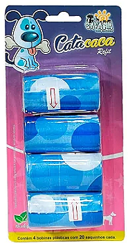 Refil Cata Caca Savana para Cães e Gatos - 4 Rolos Rosa