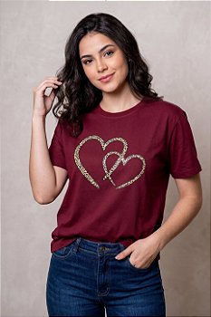 T-shirt Coração duplo onça