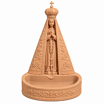 Porta Terços Nossa Senhora Aparecida 15cm – Imagem Católica para Rosário e Oratório