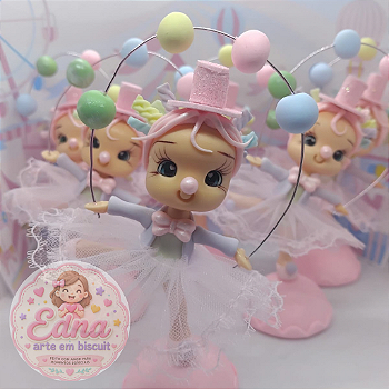 Kit 10 Apliques para Lembrancinhas Circo Rosa