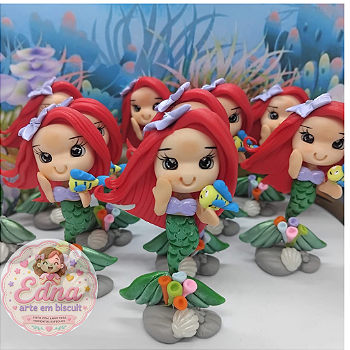 Kit 10 Apliques Sereia Ariel