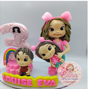 Topo de Bolo Personalizado - Anna Clara e JP