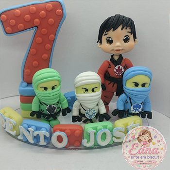 Topo de Bolo Personalizado - NINJAGO