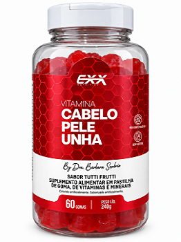 Vitamina Cabelo Pele E Unha Gummies Exx Nutrition 60 Gomas