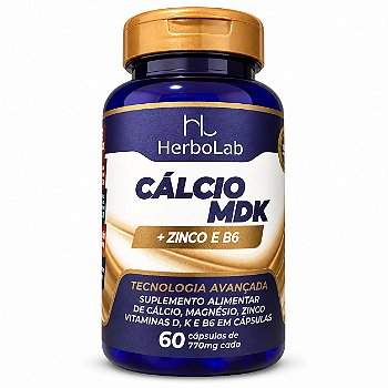Calcio Mdk + Zinco E B6 Herbolab 60 Capsulas