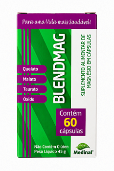 Blend Mag Magnésio Quelato Malato Taurato Óxido 60 Cápsulas Medinal