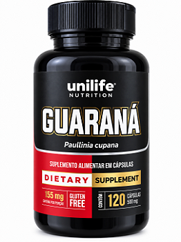 Guaraná 500mg Unilife Nutrition 120 Cápsulas 155mg Cafeína