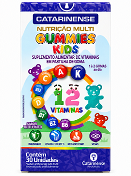 Polivitamínico Infantil Gummies Kids Catarinense 30 Gomas