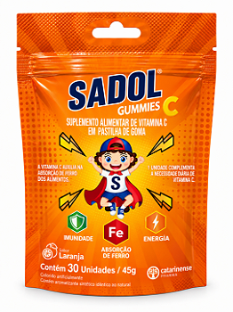 Sadol Gummies Vitamina C Infantil Laranja 30 Gomas Catarinense