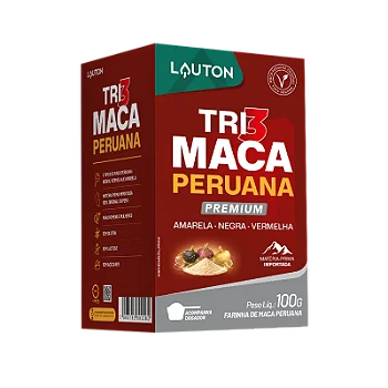 Tri Maca Peruana em Pó | 100 g | Lauton | 100% Pura | Importada do Peru