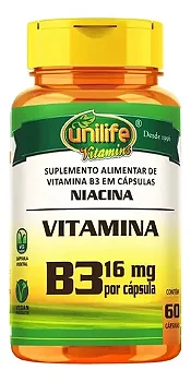 Niacina Vitamina B3 16mg por capsulas 60 caps
