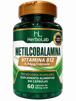 Vitamina B12 Metilcobalamina 9,94mcg HerboLab 60 Cápsulas
