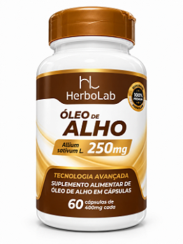Óleo de Alho 250mg Allium Sativum HerboLab 60 Cápsulas