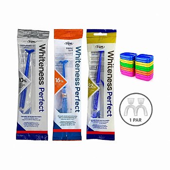 Clareador Dental Whiteness Perfect 10/16/22% - 3 Seringas + Moldeira