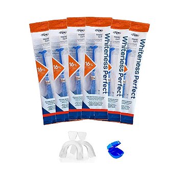 Clareador Dental Whiteness Perfect 16% - 6 Seringas + Moldeira