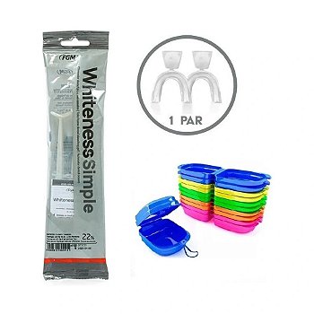 Clareador Whiteness Simple 22% - 3 Unidades + 1 Par de Moldeira