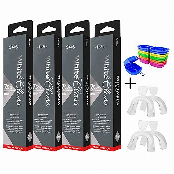 Clareador Dental White Class 7,5% - 4 Seringas + 2 Pares de Moldeiras