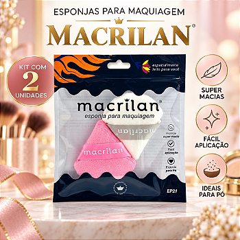 Kit 2 Esponjas para Pó Macrilan EP21 Super Macias Rosa e Branca