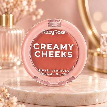 Blush Cremoso Ruby Rose Creamy Cheeks Acabamento Natural