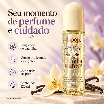 Body Splash Dapop Vanilla Fantasy Baunilha Sem Glitter 120 ml
