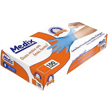 Luva Nitrilica S/Po Azul Tam P 100un