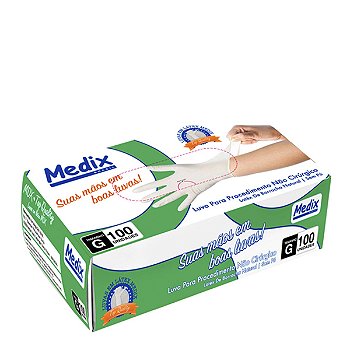 Luva Procedim Latex Sem Po Tam G 100un Medix