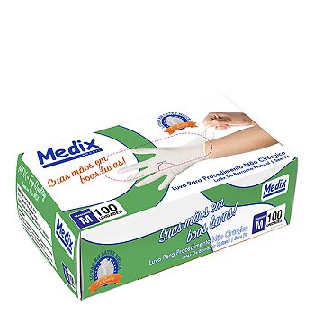 Luva Procedim Latex Sem Po Tam M 100un Medix