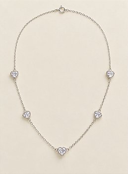 Choker 5 Corações Cravejado Embutido