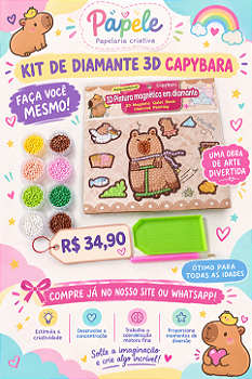 Kit Pintura Magnética 3D Capivara com Pedrarias